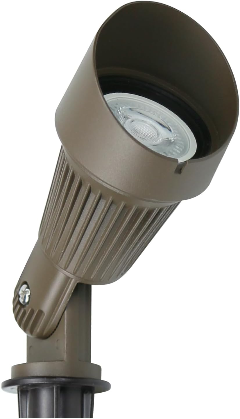 Lumina Lighting® 4W Landscape lighting 12V Landscape Lights Low Voltage Landscape Spotlights Warm White Waterproof Outdoor Replaceable LED Bulb for Garden, Lawn, Porch, Patio and Yard (Bronze, 6-Pack)