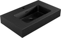 30 Inch Matte Black Vanity Sink – Solid Surface Bathroom Vanity Top with Integrated Sink, Easy-to-Clean Non-Porous Finish for Powder Room or Guest Bath