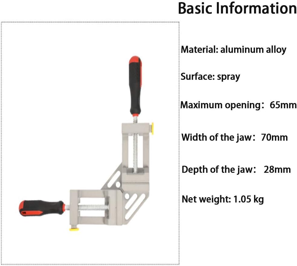 Right Angle Corner Clamp Double Handle 90 Degree Quick Release Corner Clamp Adjustable Corner Vise Quick Release Corner Clamp Welding Woodworking Tool for Carpe