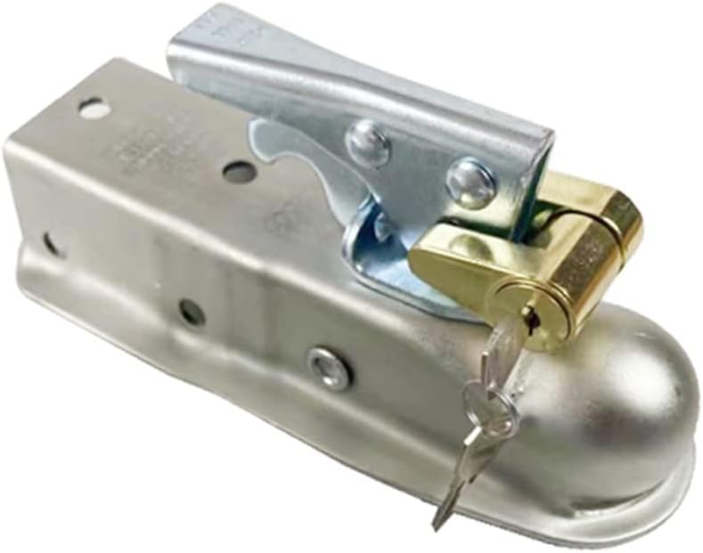 Trailer Hitch, Trailer 2000lbs 1-7/8' X 2'' Ball Trailer Coupling Hitch Back Trailer Coupler Straight Tongue RV Parts Camper Caravana Accces(with Lock)