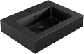 24 Inch Matte Black Vanity Sink – Solid Surface Bathroom Vanity Top with Integrated Sink, Easy-to-Clean Non-Porous Finish for Powder Room or Guest Bath