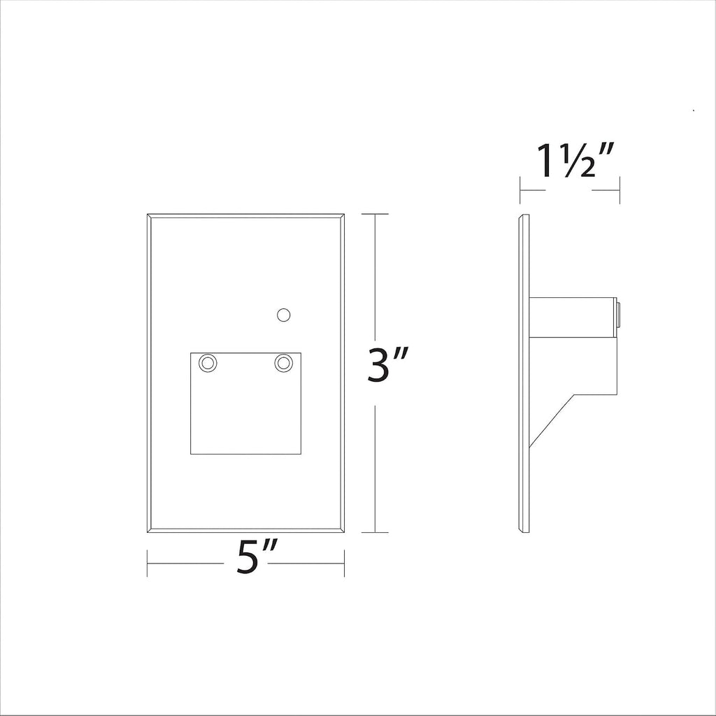 WAC Landscape Lighting, LEDme 120V LED Vertical Indoor and Outdoor Step and Wall Light with Daylight Photocell Sensor Amber 1800K LED in White