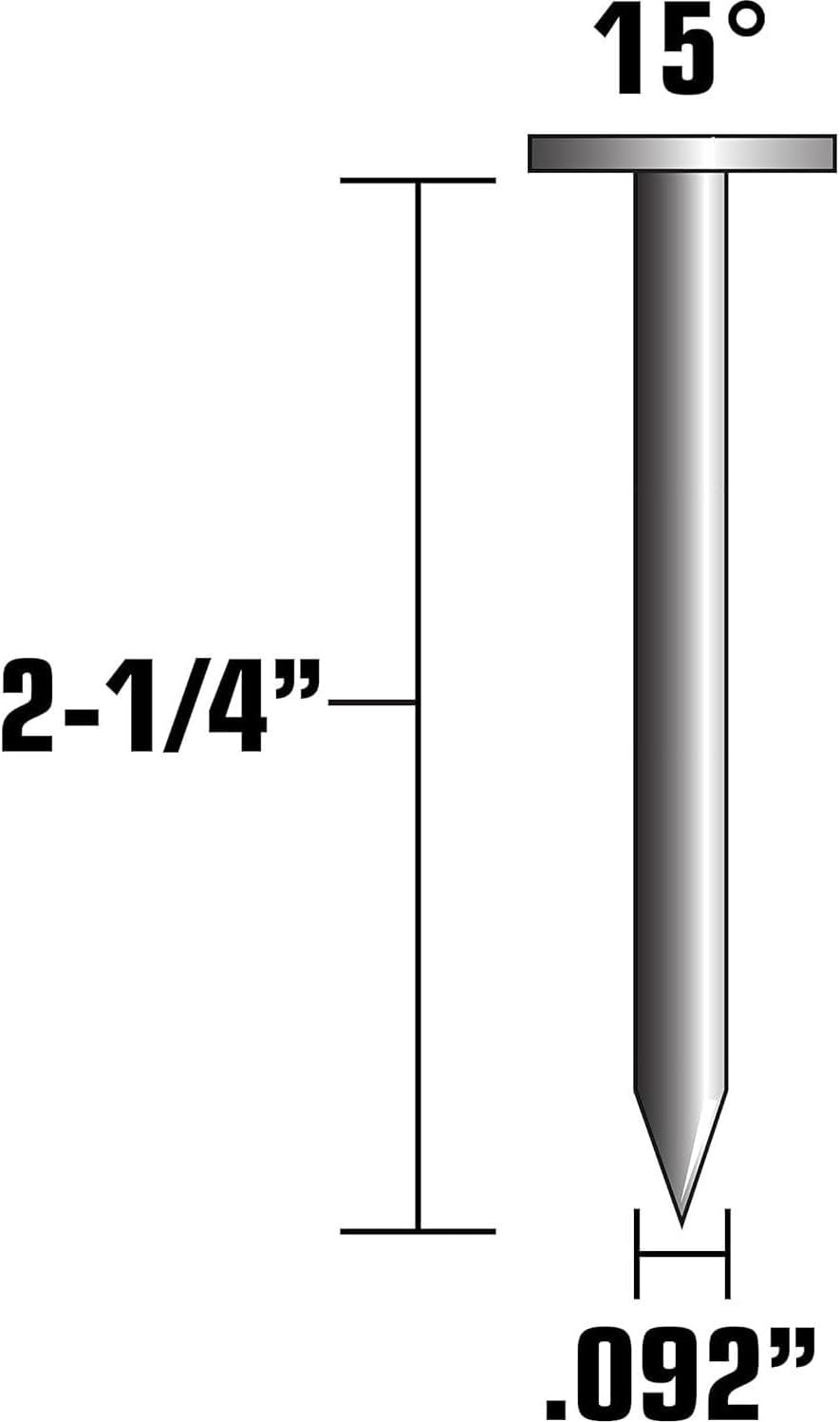Metabo HPT 13340HPT 2-1/2' x 0.092' Electro Galvanized Ring Shank Wire Coil Siding Nails 3600 count