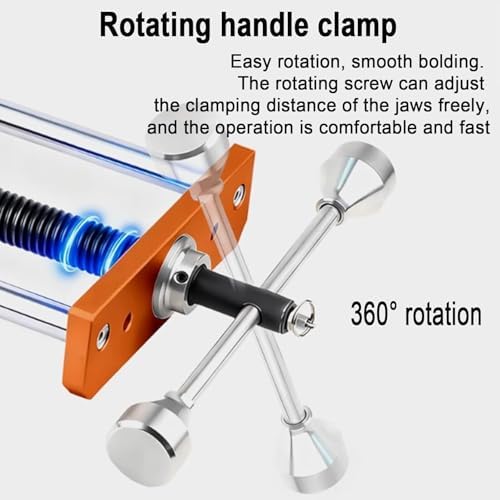 Woodworking Desktop Inertia Vise, 0-300mm Clamp Range, M8 Compatible, Rotating Handle,for Workshops & DIY Projects, Heavy-Duty Crafting Tool