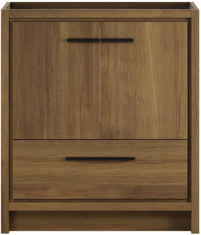 Swiss Madison Virage 30' Freestanding Bathroom Vanity in Brown Oak Without Sink Top