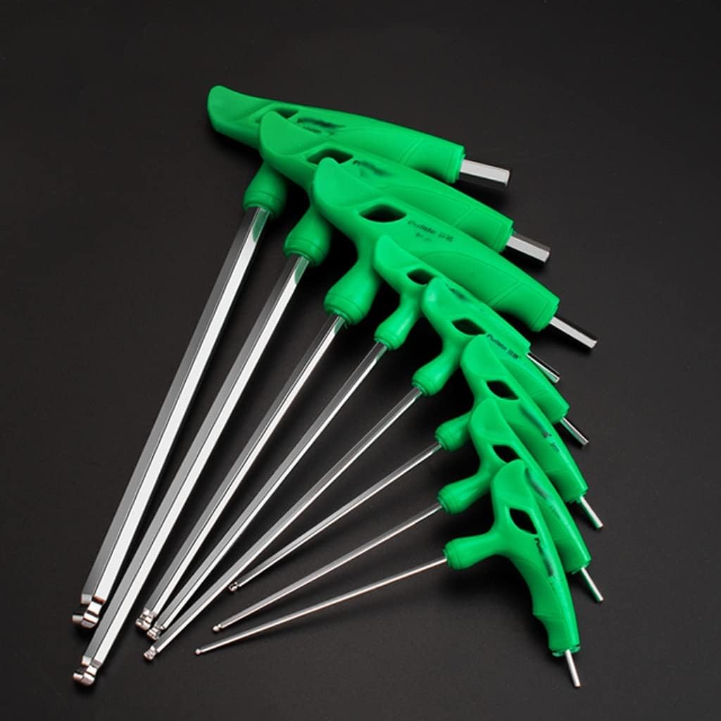 8Pcs Hexagon Wrench Set Allen Key T-Shaped Screw Nuts 2-10mm Universal Spanner Car Household Portable Repair Tools (Color : Ball End) (Ball End)