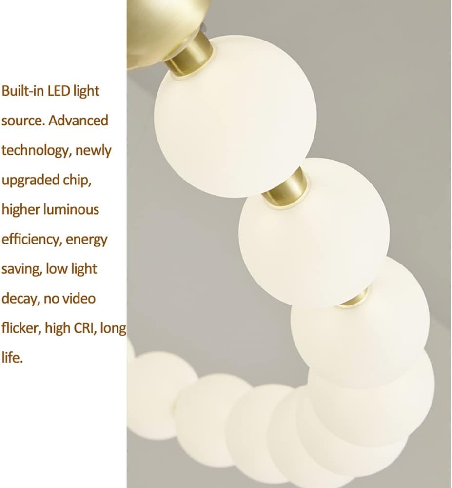 135W LED Indoor Home Decor Chaner for Entrway Lights Dimmable Ball Pendant Light in Brass Finish 3 Lights Hight Ceiling Fixtures for Living Room Loft