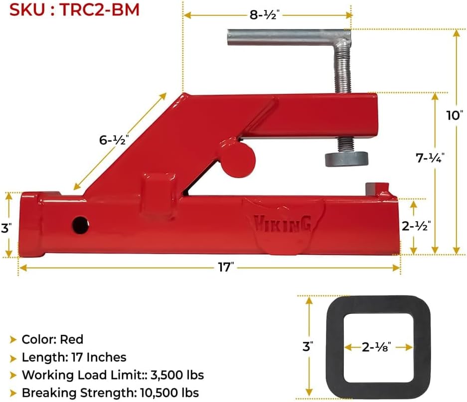 Mytee Products (2 Pack) Clamp On Trailer Hitch for Tractor Bucket - 2' Ball Hitch Receiver - Tractor Mount Adapter Compatible with Deere Bobcat Tractor Bucket