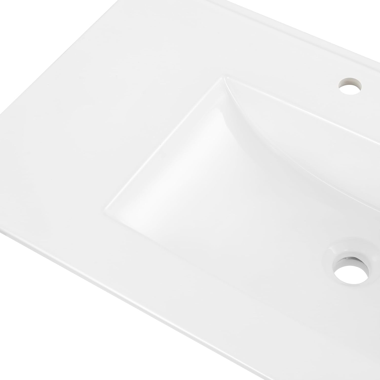 JONATHAN Y Ancillary 36 in. W x 18.25 in. D Ceramic Vanity Sink Top with 3-Hole Rectangular Single Sink Basin, White SNK1003A