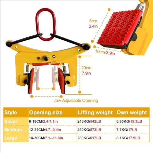 Heavy Duty Granite Slab Lifting Clamps for Secure Handling and Transport, Adjustable Jaw for Versatile Use, Ideal for Stone and Steel Plate Lifting