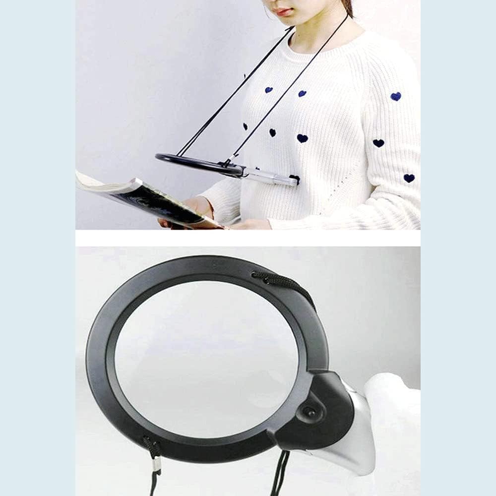 Magnifying Glass,Clamp Lamp 105mm Handsfree Lens Foldable Utility Light Desk Table Task Craft Jewelry Sewing Workbench with Light Illuminated Magnifier Marriage