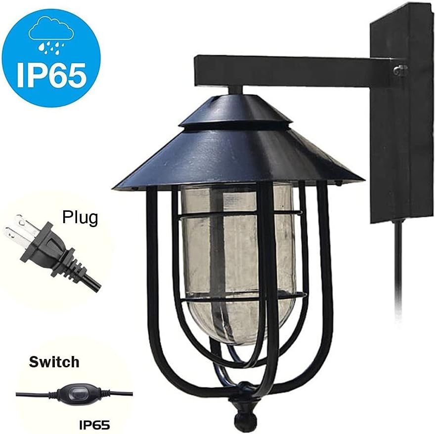 Kiven Incandescent/LED Flood Light Outdoor Super Bright Security Lights Waterproof Landscape Spotlight, Floodlight with 2-Prong US Plug and Waterproof ON/Off Switch