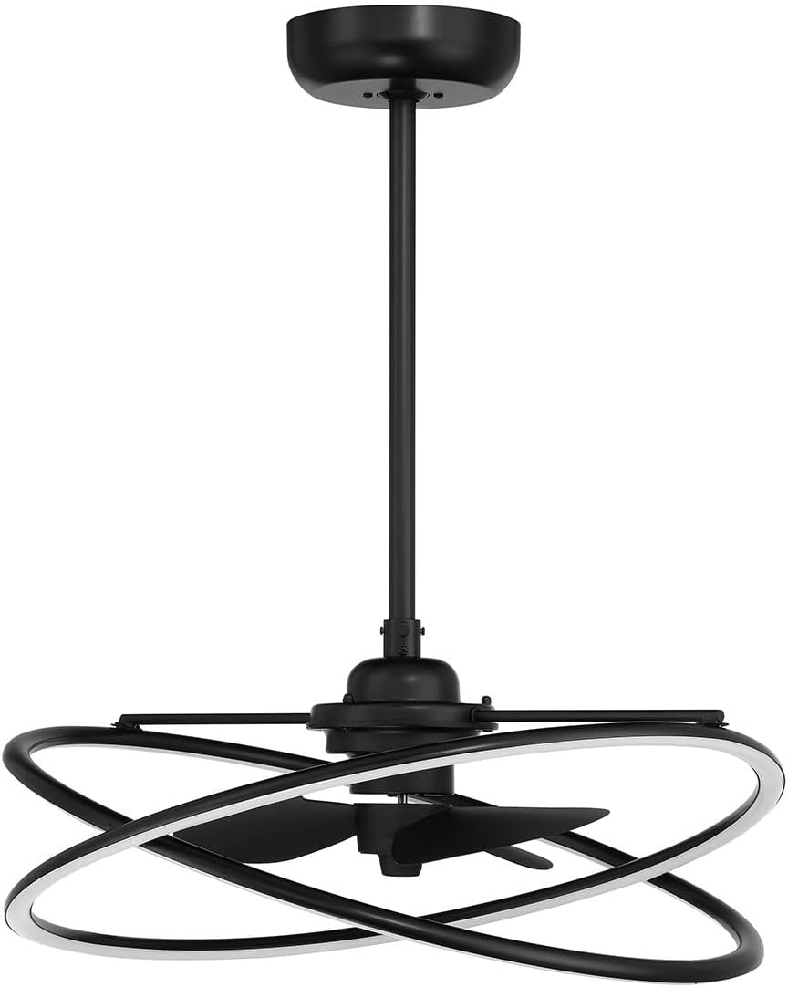 Savoy House 24-FD-745-89 Dorado Fandelier Integrated LED Chandelier Ceiling Fan with Light and Remote, DC Motor, 12' H x 25' W, Matte Black