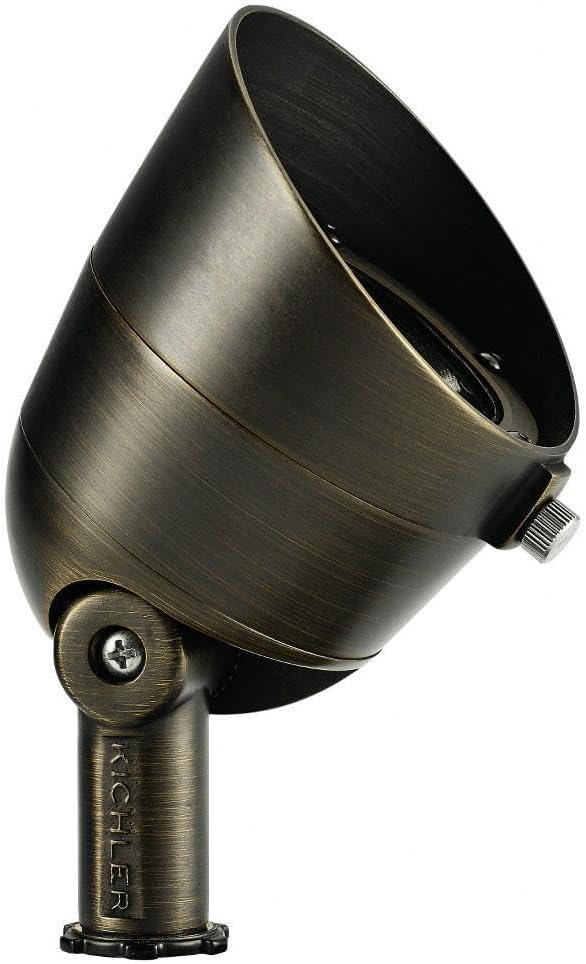 KICHLER Landscape LED 7 Watt 3000K 12 Volt Landscape Accent Light in Centenial Brass Finish, 16158AZTT30