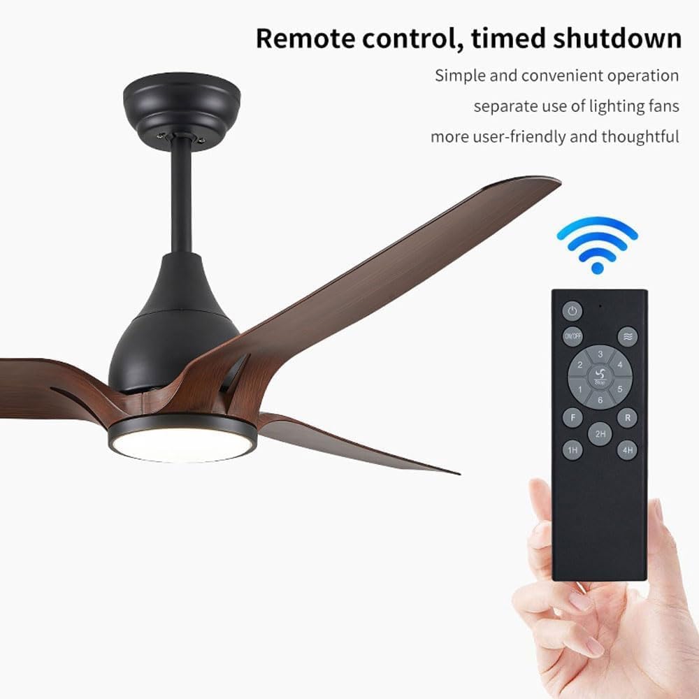 FoRes Ceiling Fans with Lights, Dimmable LED Low Profile Ceiling Fan with Remote Flush Mount 3 Blades Reversible Ceiling Fans Lights, Modern Black 6 Speed Ceiling Fan Light, for Bedroom Farmhouse