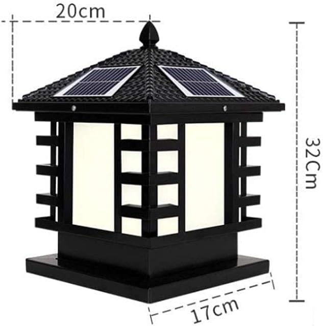 Solar Lantern Outdoor Lights,Garden Post Light Solar Column Head Light Waterproof Fence Outdoor Lamp Gate Post Light Garden Villa Yard Gate Light Solar Column Lamp Outdoor Courtyard Home