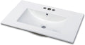 VINGLI 36 In Vanity Top Sink, 3 Pre-Drilled Standard 1 3/8' Faucet Holes,1 3/4' Diameter of Center Hole,Modern Rectangular Ceramic Single Sink Basin Vanity Top, 36' W x 18 1/3' D x 7' H,White