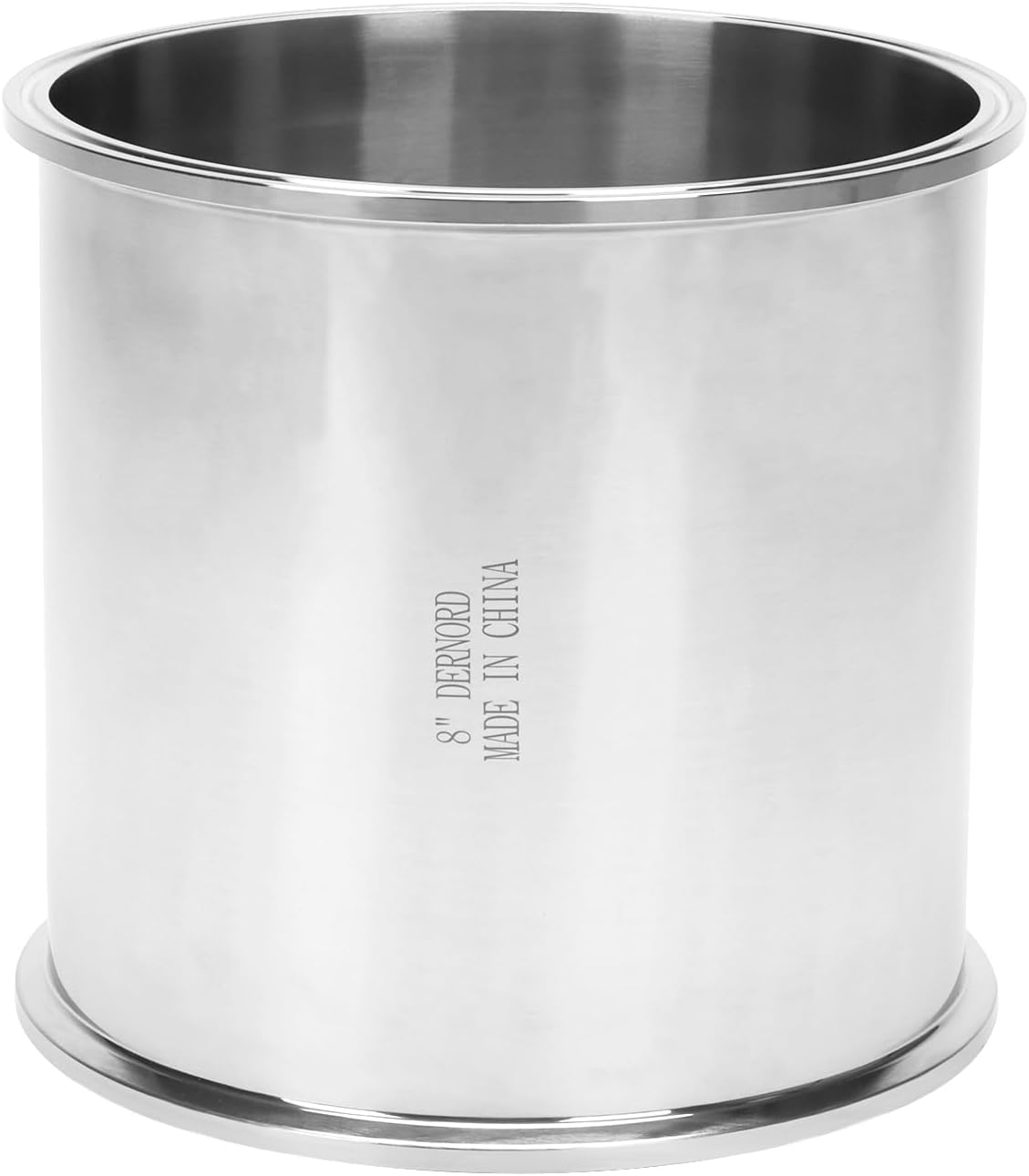 DERNORD Sanitary Spool Tube with Clamp Ends,Stainless Steel 304 Seamless Round Tubing with 8 inch Tri Clamp Ferrule Flange (Tube Length: 8 Inch / 204MM)