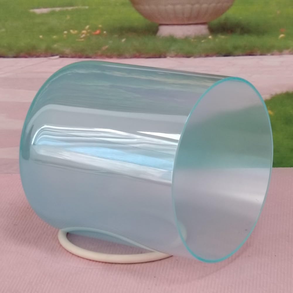 ENERGYSOUND Misty Blue Color Clear G Throat Chakra Quartz Crystal Singing Bowl 6 inch mallet &O-ring included