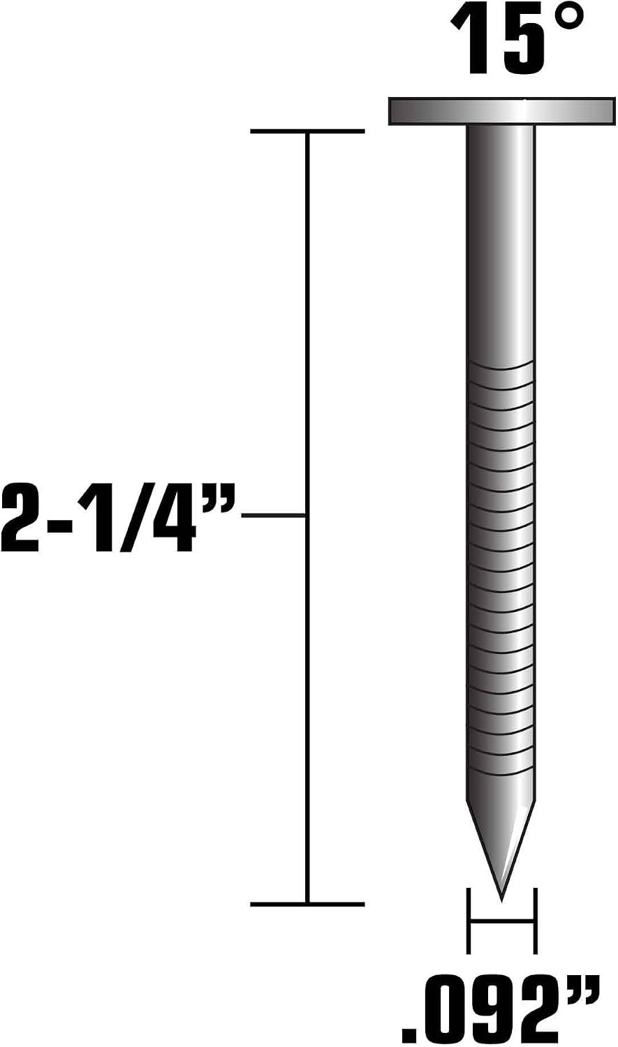 Metabo HPT 13388HPT Plastic Sheet Hot Dipped Galvanized Coil Fiber Cement Nails 2-1/4' x .092 SM | 4800 Count