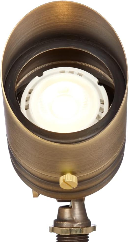 VOLT 12V Brass Fat Boy LED Outdoor Spotlight 4-Pack Expansion Kit (Bronze) for Low Voltage Landscape Lighting of Yard, Lawn, Garden, Patio, Trees & House