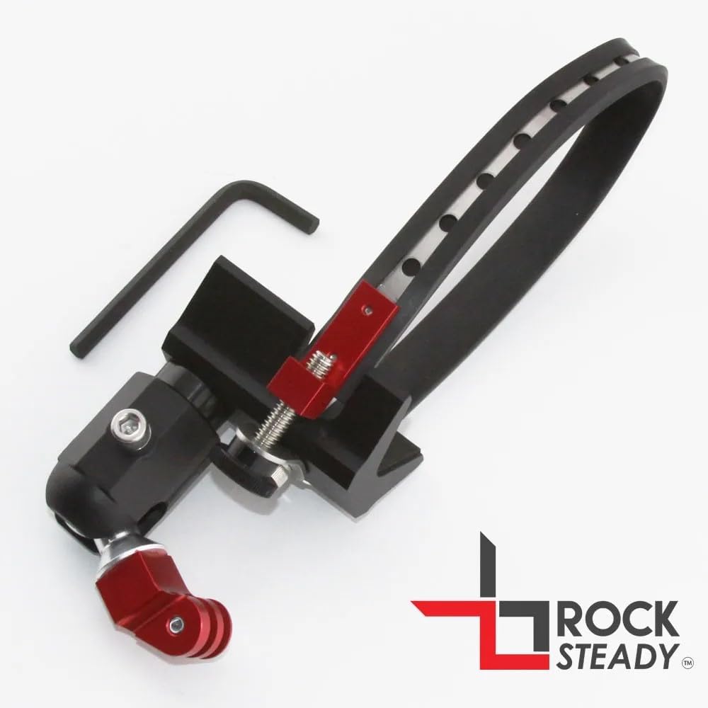 Rock Steady Strut Skid Pole 1' - 2.5' Exterior Airplane Camera Ball Mount Compatible with GoPro and Action Cameras - Car RV Truck Boat (Cushioned Stainless Steel Strap)