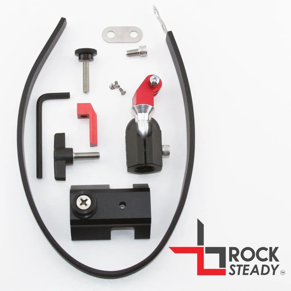 Rock Steady Strut Skid Pole 1' - 2.5' Exterior Airplane Camera Ball Mount Compatible with GoPro and Action Cameras - Car RV Truck Boat (Cushioned Stainless Steel Strap)