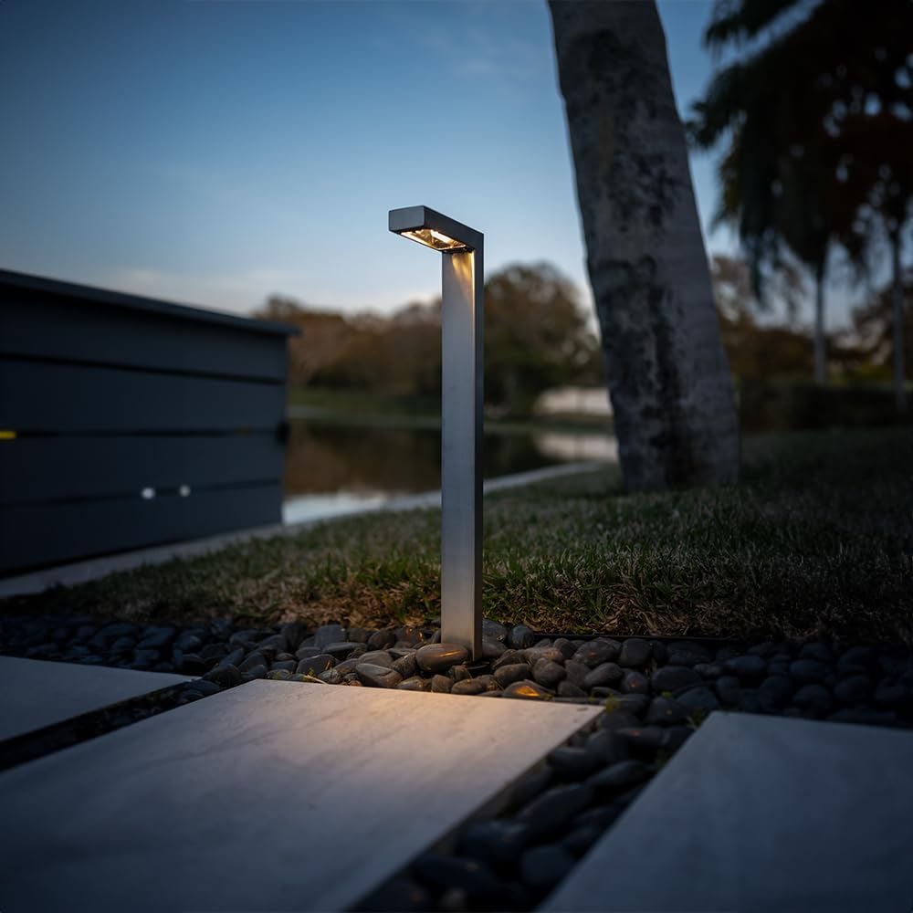 VOLT 12V Wide Modernelle Path Light (Stainless Steel) for Low Voltage Landscape Lighting on Outdoor Pathway, Walkway, Garden, Driveway or Patio