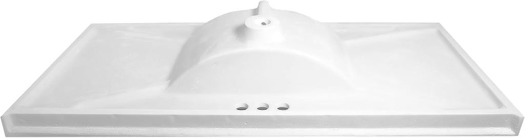 49 Inch Camilla Modern Vanity Top Single Sink with Backsplash, Solid White – Design House, 630244