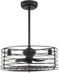 Meridian Savoy House M2007ORB Industrial Modern Drum Ceiling Fan Fandelier, 3-Light 24 Total Watts, 10' H x 24' W, Oil Rubbed Bronze