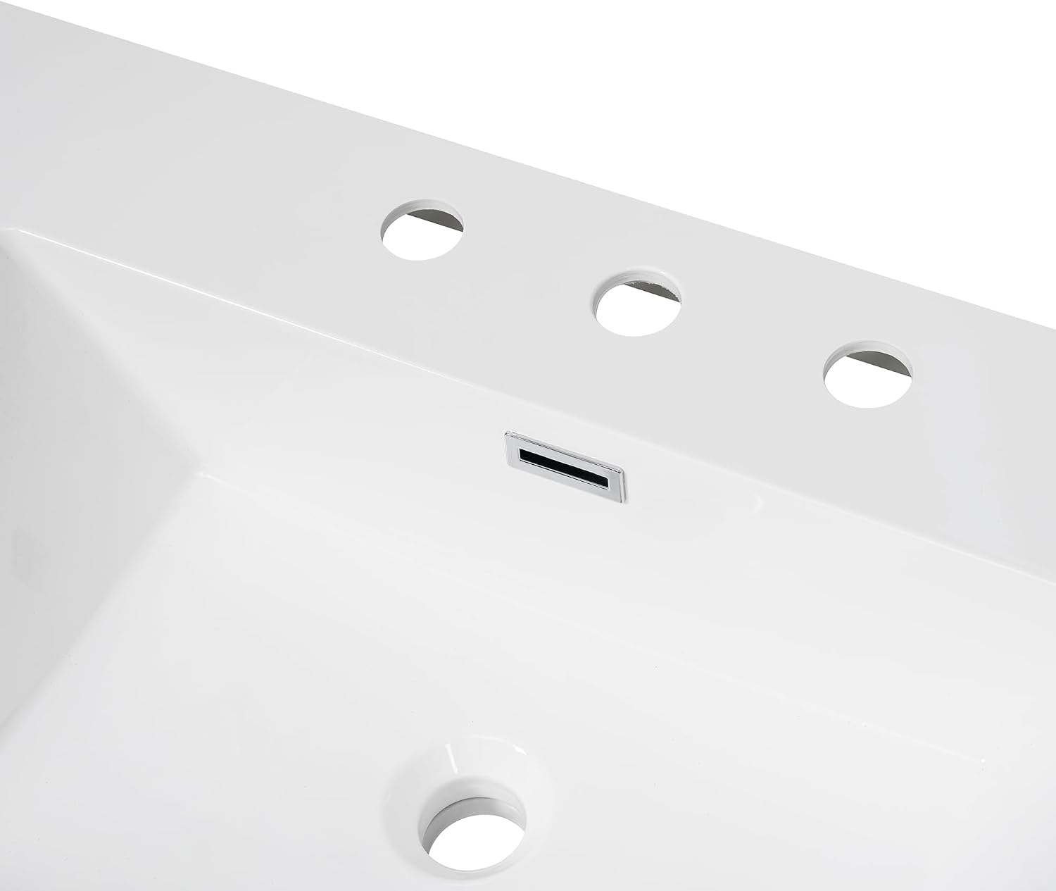 Christopher Knight Home Meril 59.10' Resin Basin for Bathroom Vanity, Bathroom Sinks with 3-Faucet Holes, Vanity Sink Top only, Faucet and Cabinet not Included, Built-in Overflow Feature, White