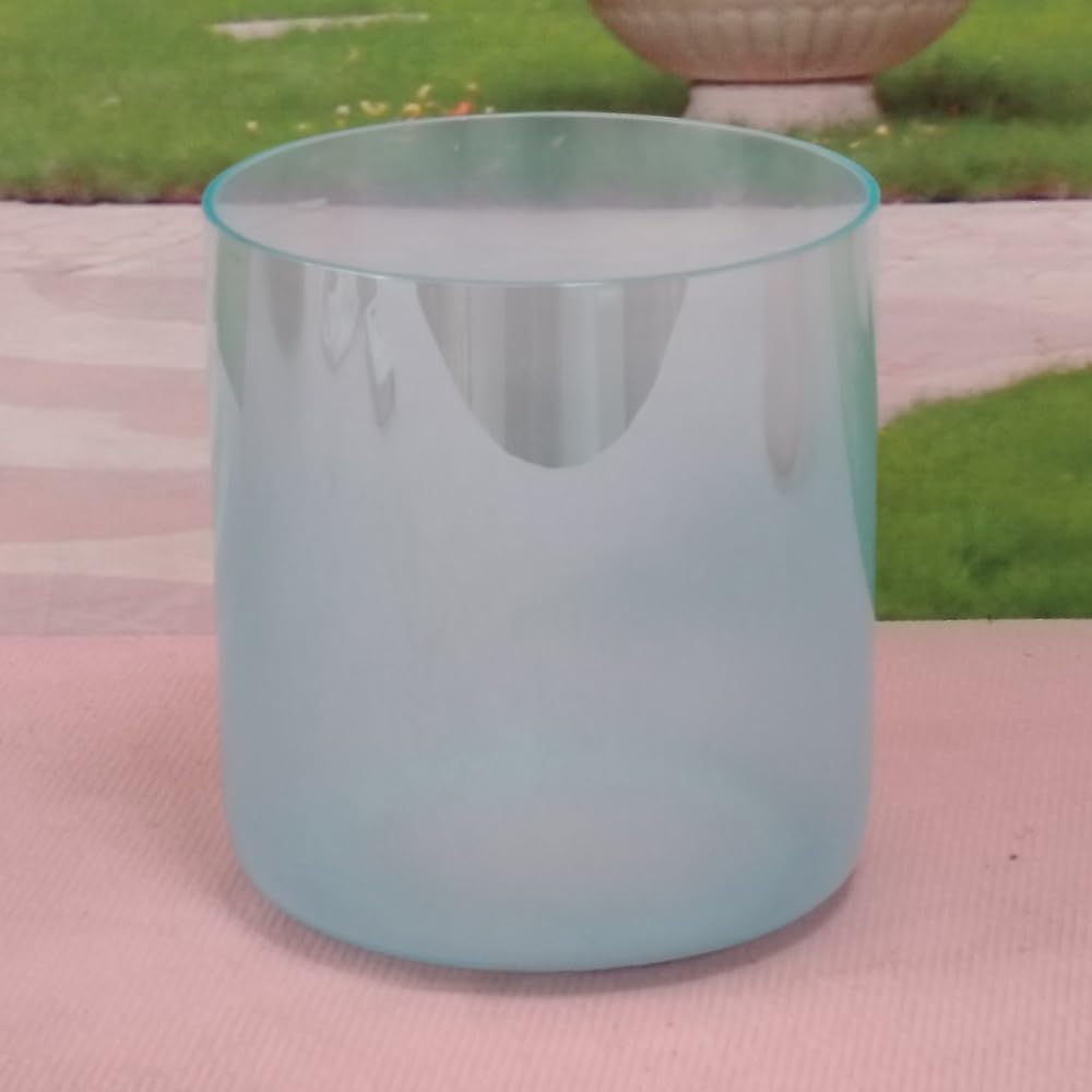 ENERGYSOUND Misty Blue Color Clear G Throat Chakra Quartz Crystal Singing Bowl 6 inch mallet &O-ring included