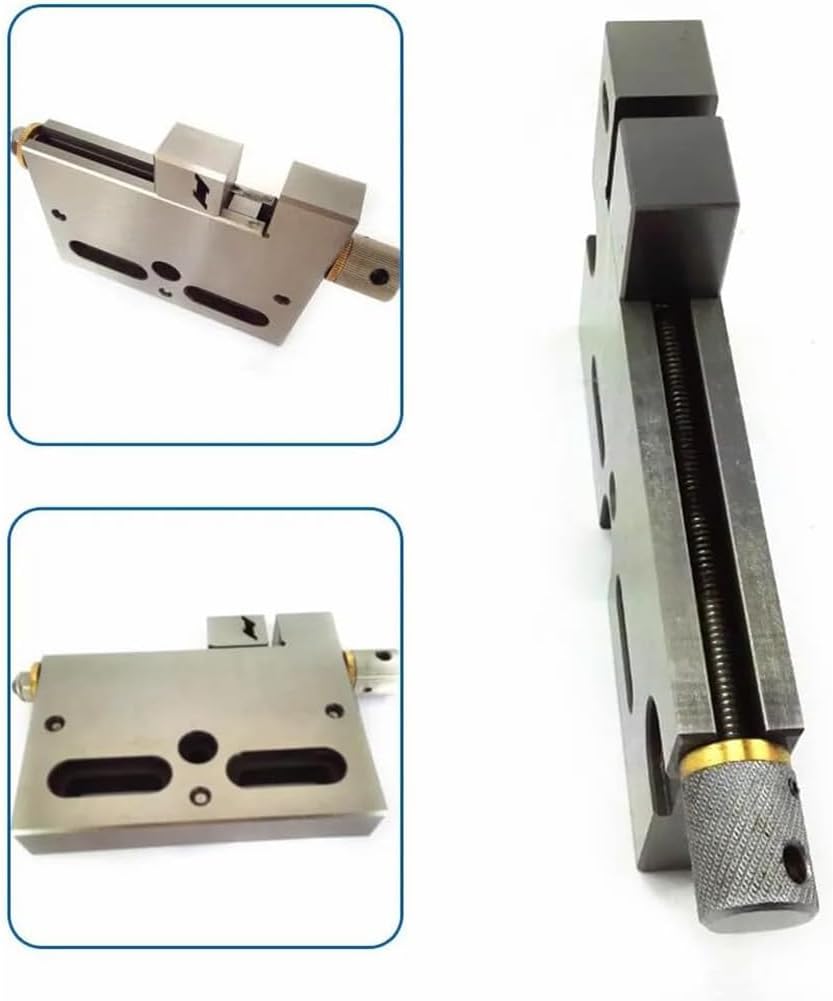CNC Wire EDM High Precision Vise, 4 Inch Stainless Steel Jaw Opening Clamping Tool 3Kg Load 0-100mm Clamping Range for Small Workpieces Silver,4Inch