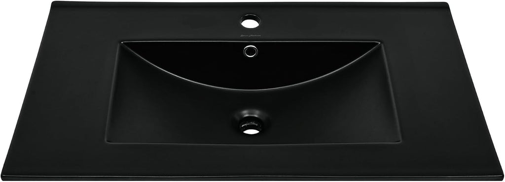 Swiss Madison 30' Vanity Sink Top in Glossy Black