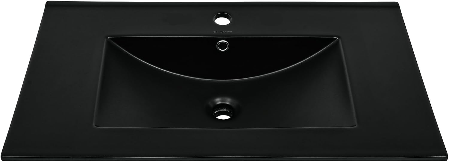 Swiss Madison 30' Vanity Sink Top in Glossy Black