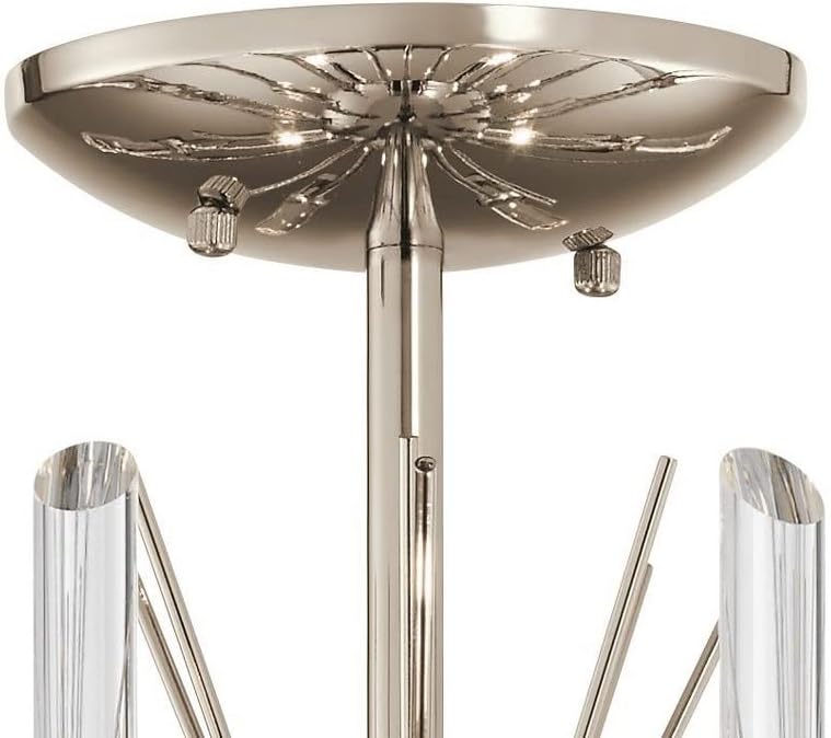 KICHLER Eris 12.75' 4 Light Semi Flush Light with Optical Crystal in Polished Nickel