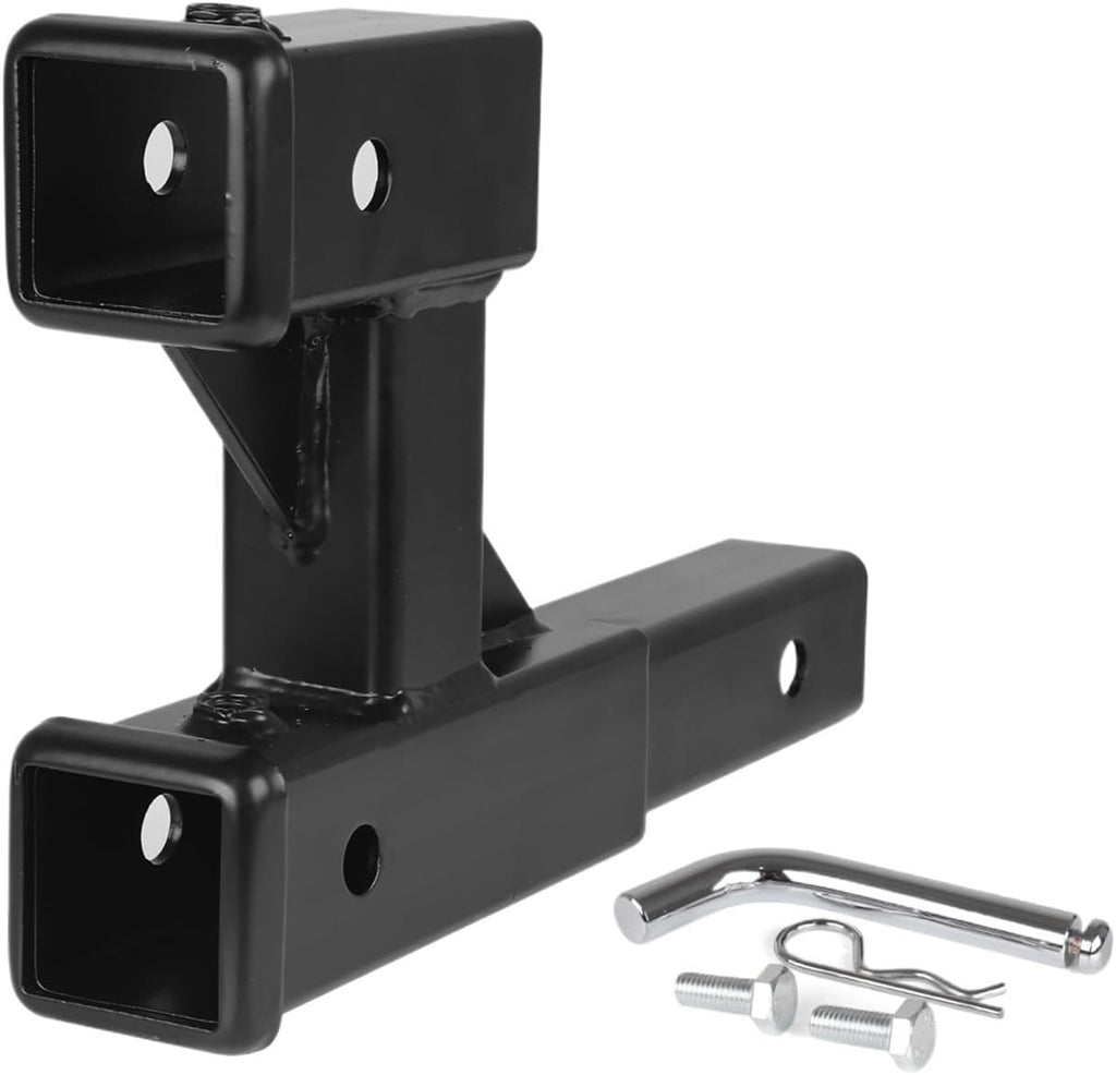 Dual Hitch Extension With Bolt Nut Kit Fits For 2 Inch Extender To 10 Inch Max Length Adjust 7-1/2 Inch Riser Or Drop 4,000 Lbs