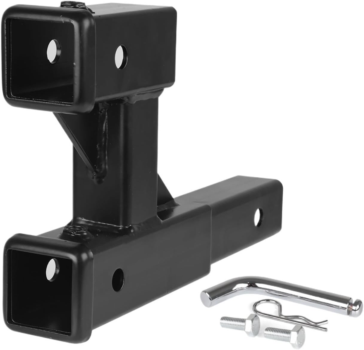 Dual Hitch Extension With Bolt Nut Kit Fits For 2 Inch Extender To 10 Inch Max Length Adjust 7-1/2 Inch Riser Or Drop 4,000 Lbs