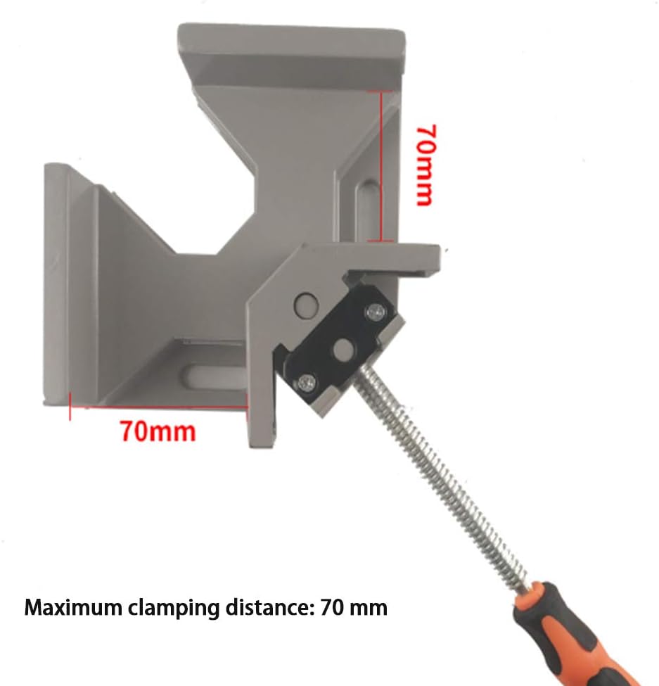 Right Angle Clamp Single Handle 90 Degree Corner Clamp Adjustable Vise Aluminum Alloy Right Angle Clip Clamp Tool for Wood-Working Engineering Welding Carpenter