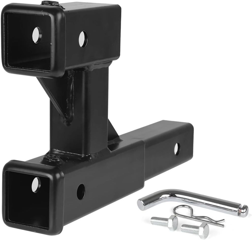 Compatible With 2 Inch Extender To 10 Inch Max Length Adjust 7-1/2 Inch Riser Or Drop 4,000 Lbs Dual Hitch Extension With Bolt Nut Kit