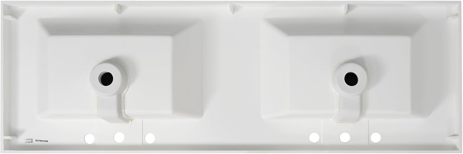 Christopher Knight Home Meril 59.10' Resin Basin for Bathroom Vanity, Bathroom Sinks with 3-Faucet Holes, Vanity Sink Top only, Faucet and Cabinet not Included, Built-in Overflow Feature, White