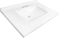 Design House 630236 Camilla Cultured Marble Vanity Top Single Bowl Sink 4-Inch Centerset with Integrated Backsplash, 37-Inch, Solid White