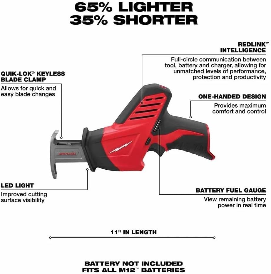 2420-20 Cordless Power Reciprocating Saw for Milwaukee M12 12V Reciprocating Saw - Bare Tool