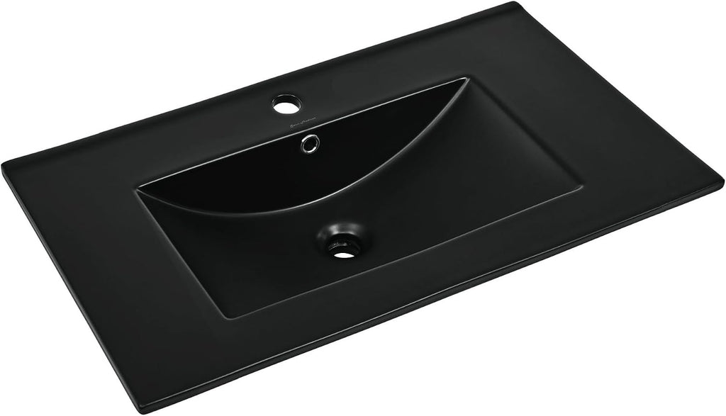 Swiss Madison 30' Vanity Sink Top in Glossy Black