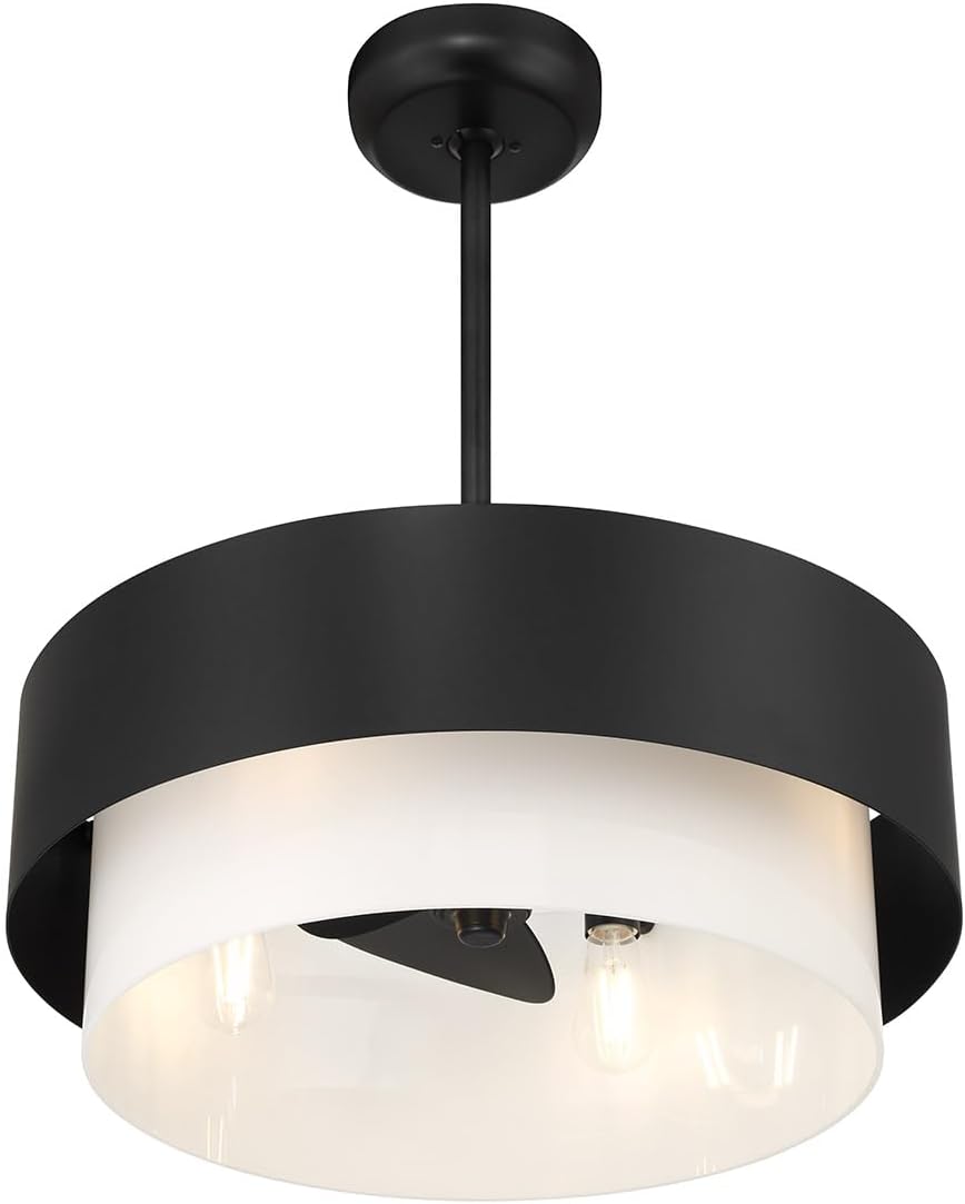 Savoy House 22-FD-445-89 Diana Fandelier Mid-Century Modern Chandelier Ceiling Fan with Remote and Light, DC Motor, 24' W x 11' H, Matte Black
