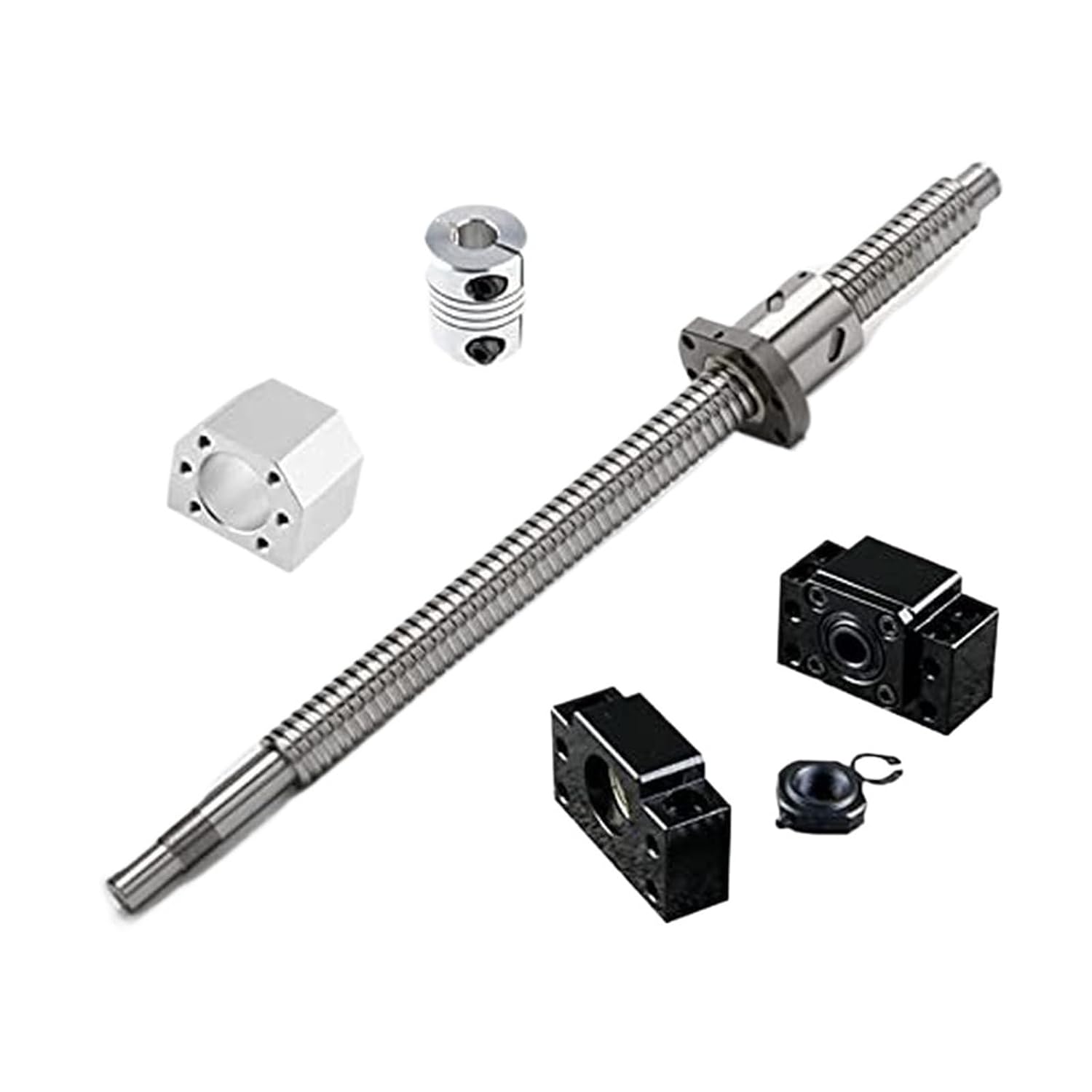 Ball Screw, Linear Guide Ball Screw SFU1605 450mm Ball Screw Set BK12 BF12 Support Coupler DSG16H Ball Nut Housing 6.35x10mm