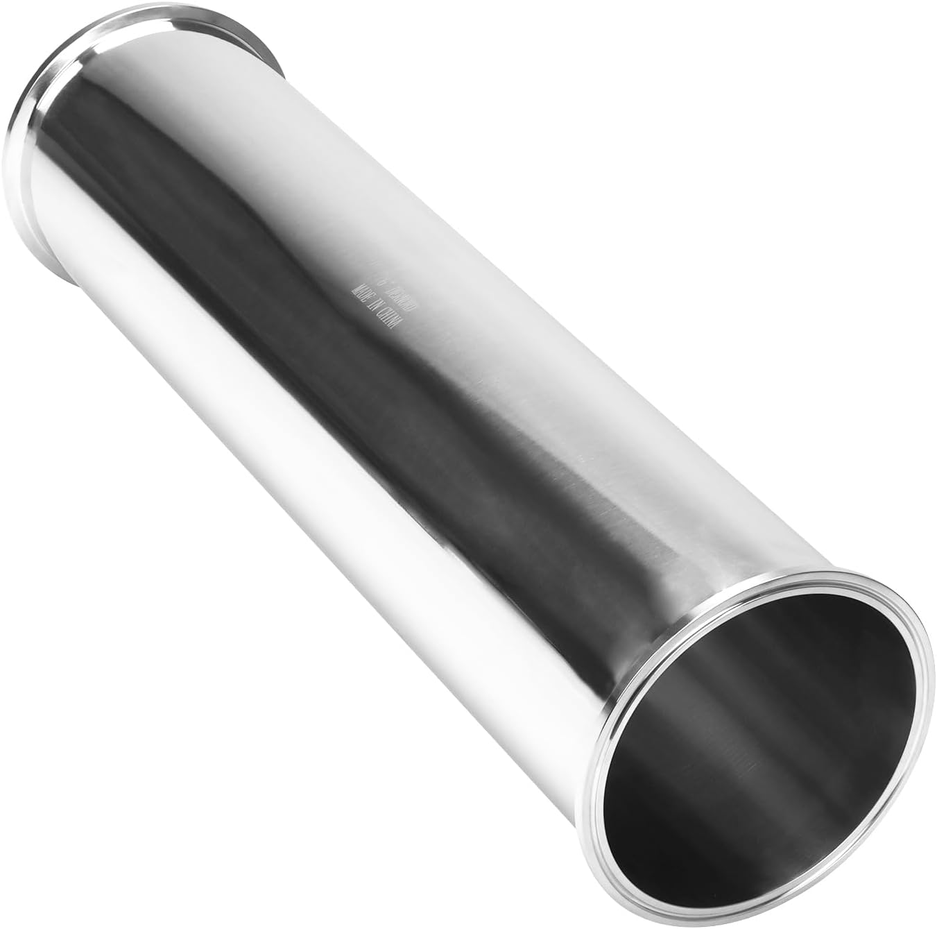 DERNORD Sanitary Spool Tube with Clamp Ends,Stainless Steel 304 Seamless Round Tubing with 6 inch Tri Clamp Ferrule Flange(Tube Length: 24 Inch / 610MM)