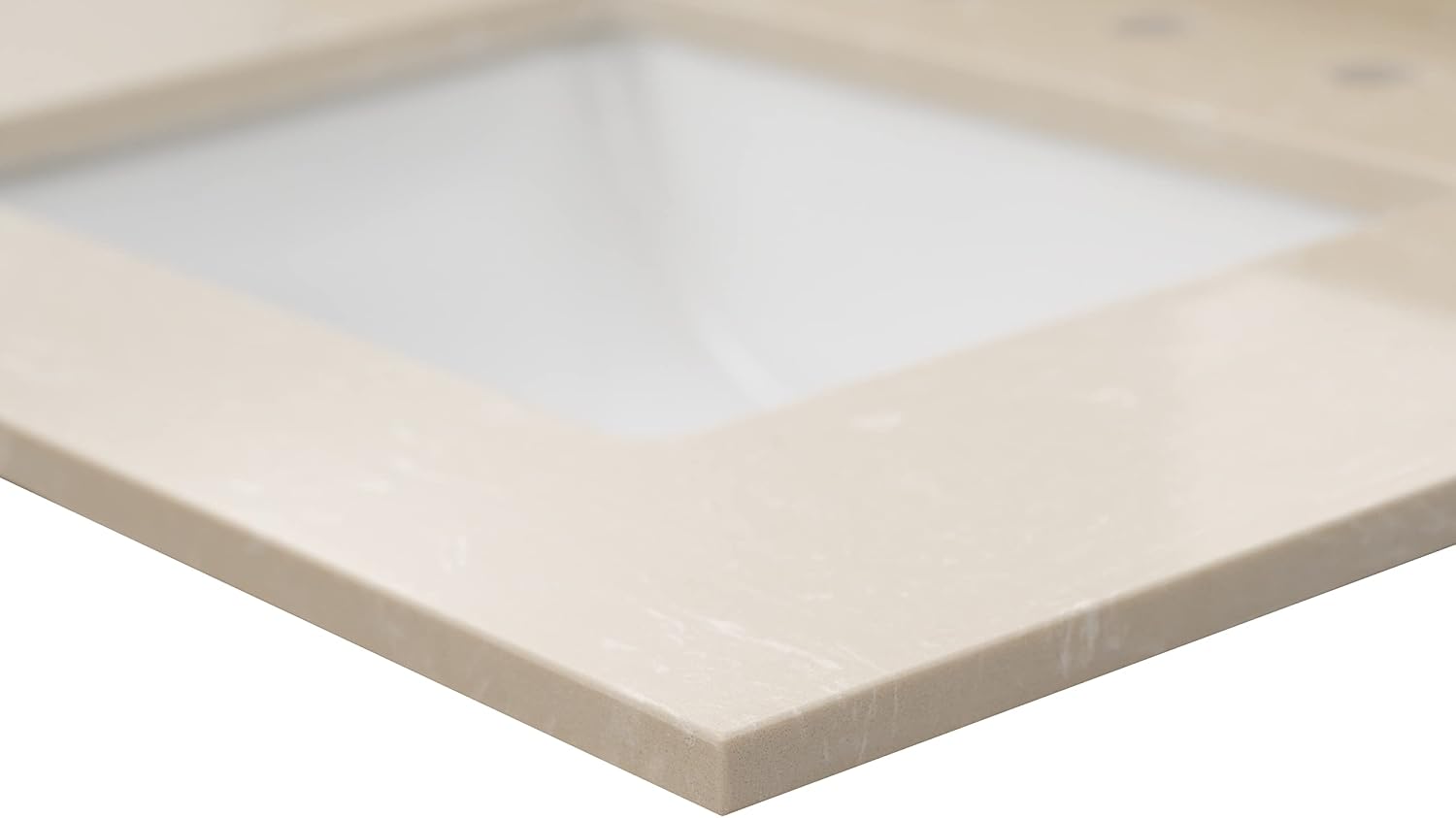 MSI Cosmic Sand Vanity Top with Under Mount Rectangle Double Bowl Ceramic Sinks, Engineered Marble Stone, 4' CC Faucet Holes, 61'X22'