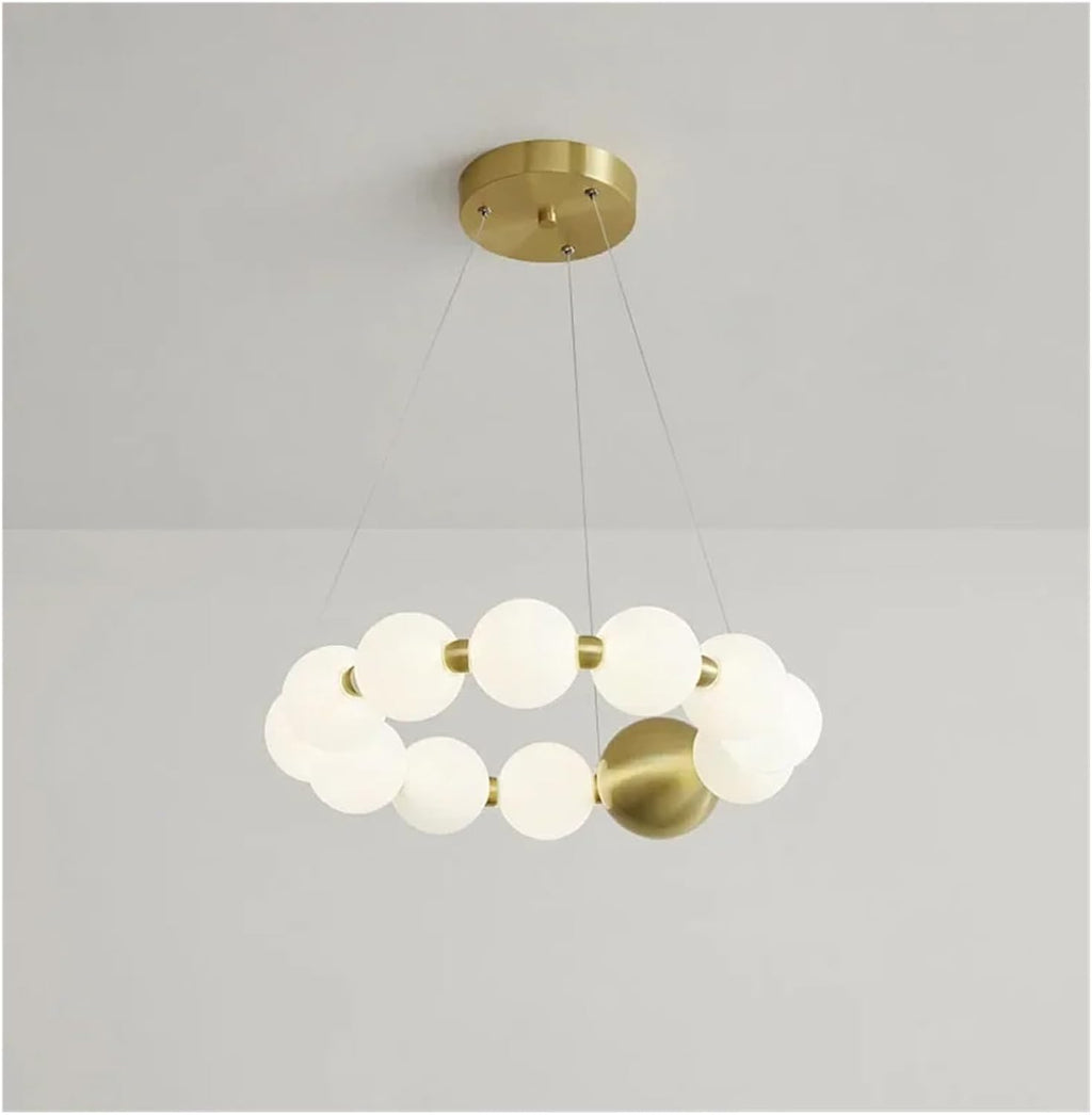 Led Chandelier Living Room Dining Room Hanging Light Fixtures 3 Color Temperature Dimming Acrylic Ball Lamp-3 Color Temperature-D42cm
