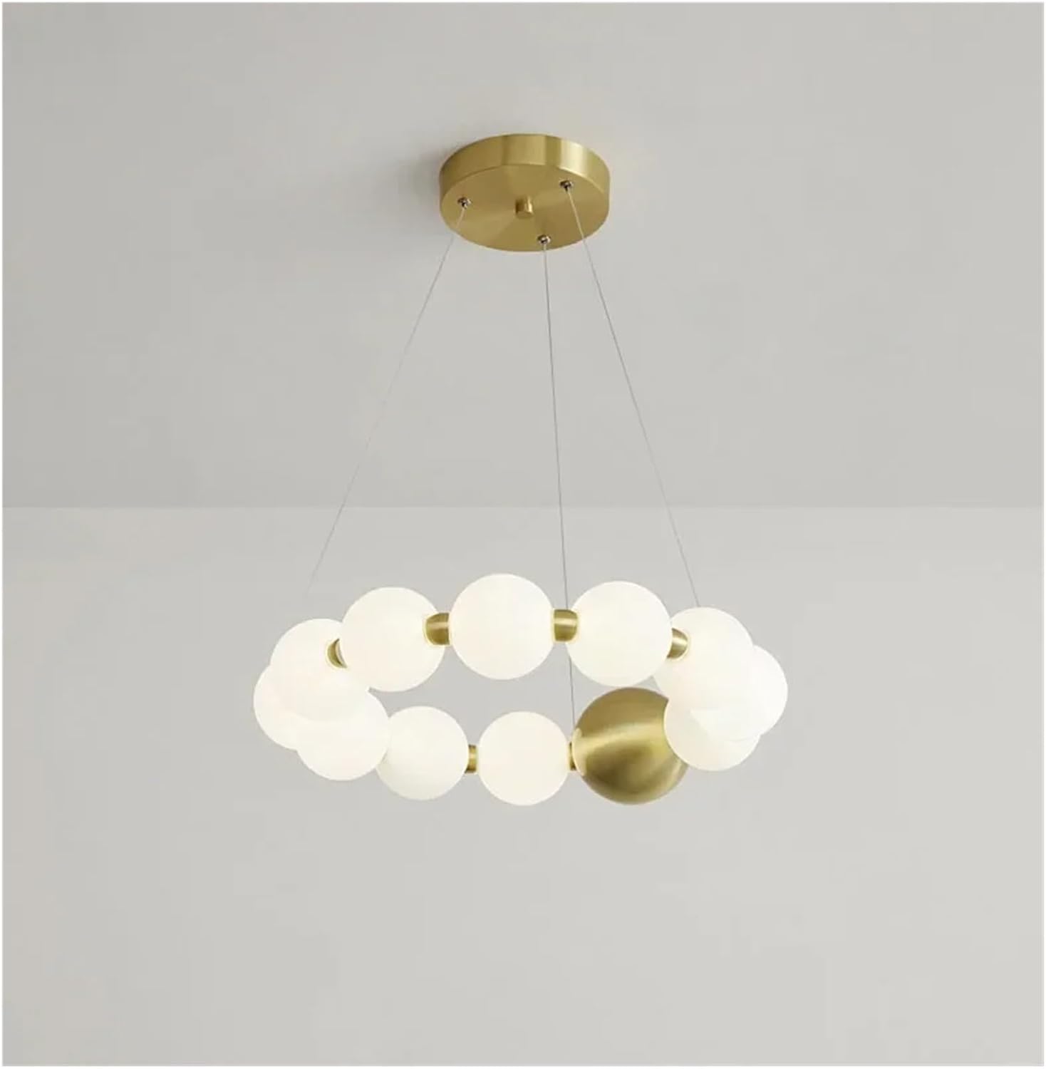 Led Chandelier Living Room Dining Room Hanging Light Fixtures 3 Color Temperature Dimming Acrylic Ball Lamp-3 Color Temperature-D42cm